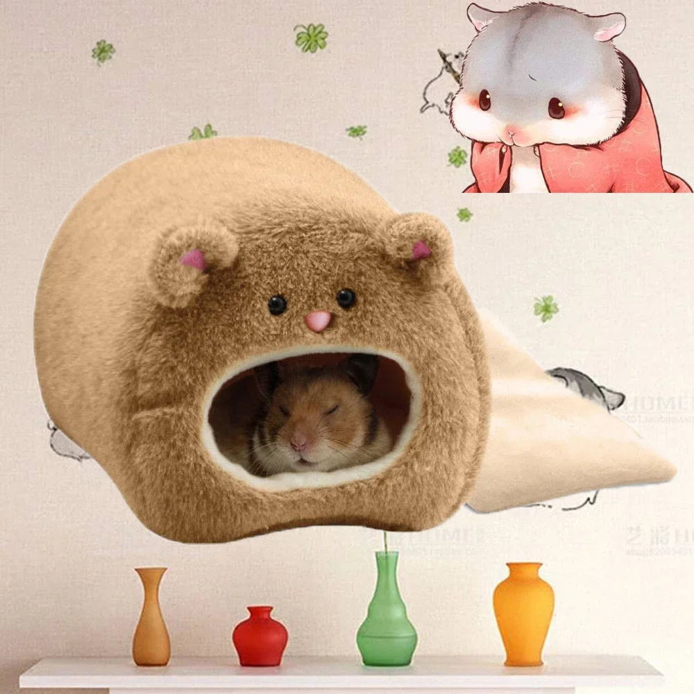 Hamster Soft Warm Bed Rat Hammock Pig Squirrel Winter Pet Toy Hamster Cage House Hanging Nest Mat House Bed Animal Mice Rat Nest Quake