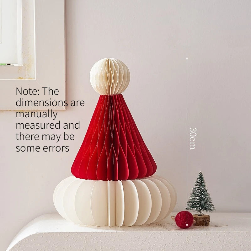 1PC Paper Folding Christmas Tree Desktop Figurine Christmas Decoration Prop for Home Scene Arrangement christmas ornaments Quake hats - upgraded