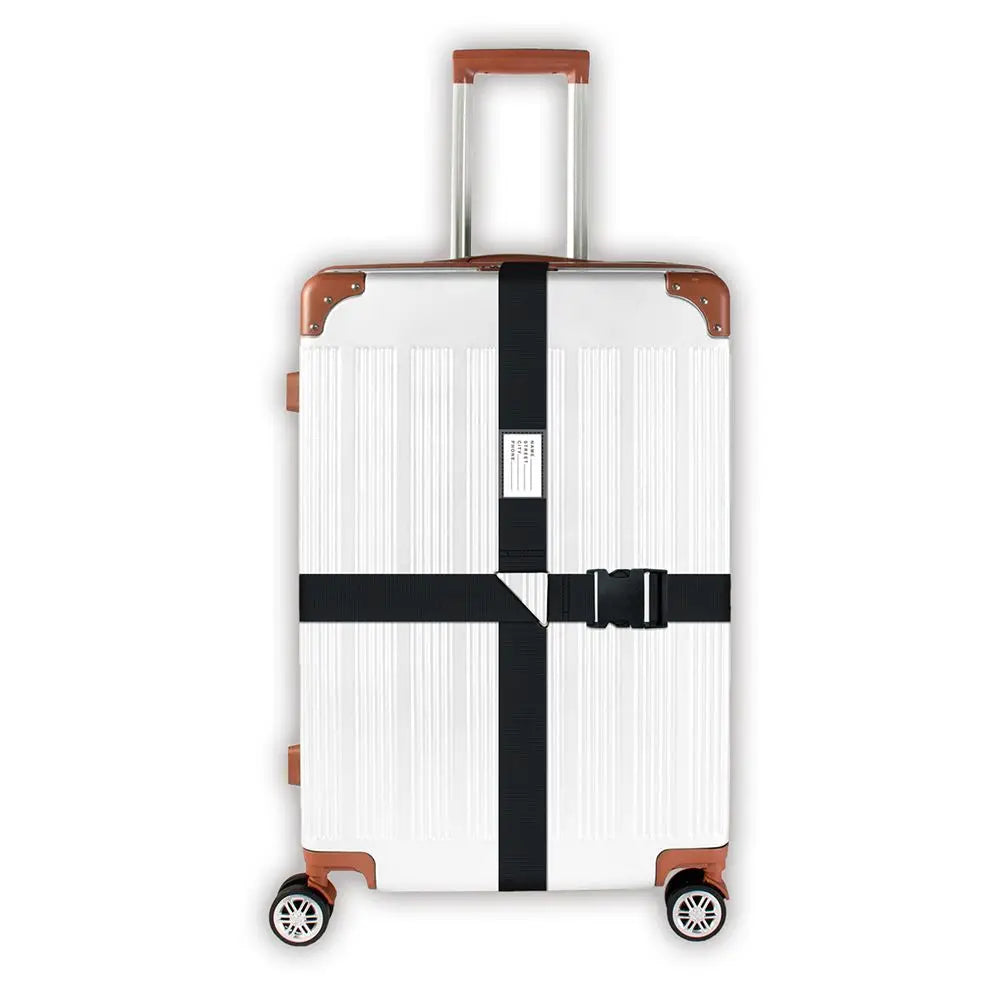 Rainbow Suitcase Belts Name Sticker Travel Suitcase Accessories Packing Belt Baggage Belts Luggage Buckle Strap Quake black