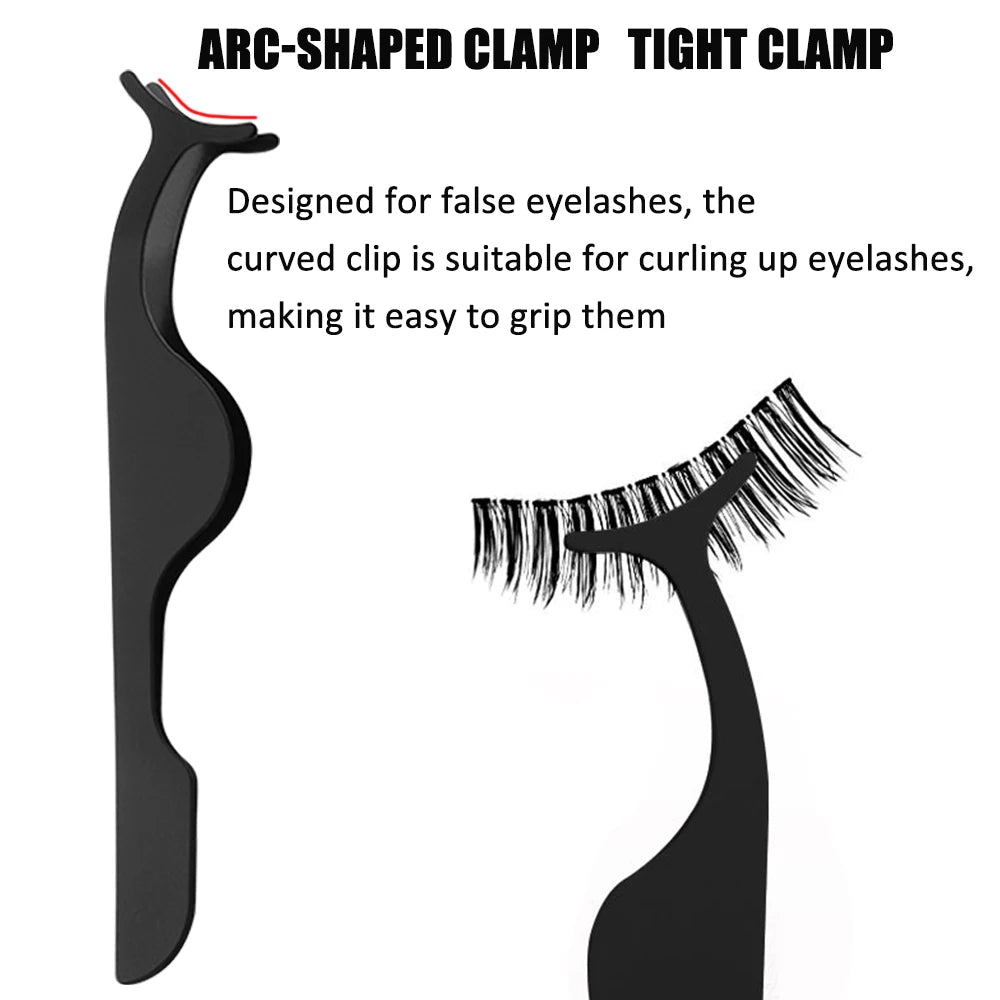 vvocci 1/6 Pcs Curved Tip Eyelash & Eyebrow Tweezers Set – Stainless Steel Precision Beauty MakeupTools forExtension Application Quake