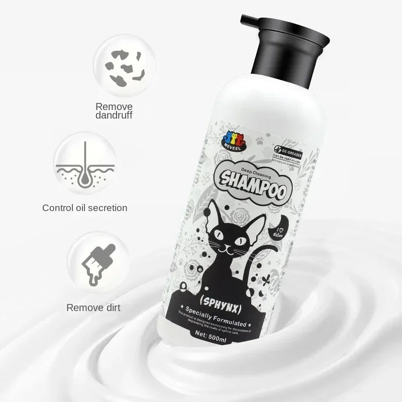 500ml Sphinx Cat Pet Shampoo Cat Shower Gel Canadian Body Wash-free Pet Cat Hairless Cat Special Body Wash-free To Control Oil Quake