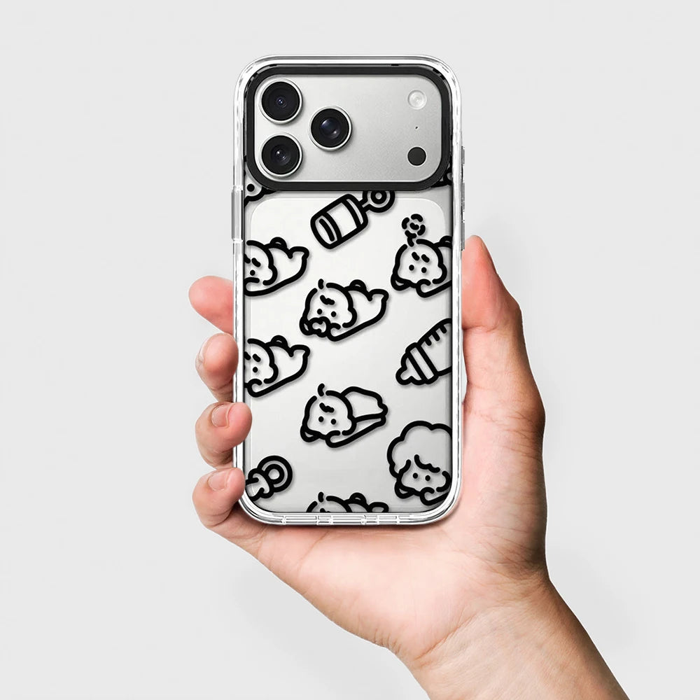 6090673 White Border Magnetic Phone Case Cover for IPhone 13 14 15 16 17 18 Pro Max Case Quake