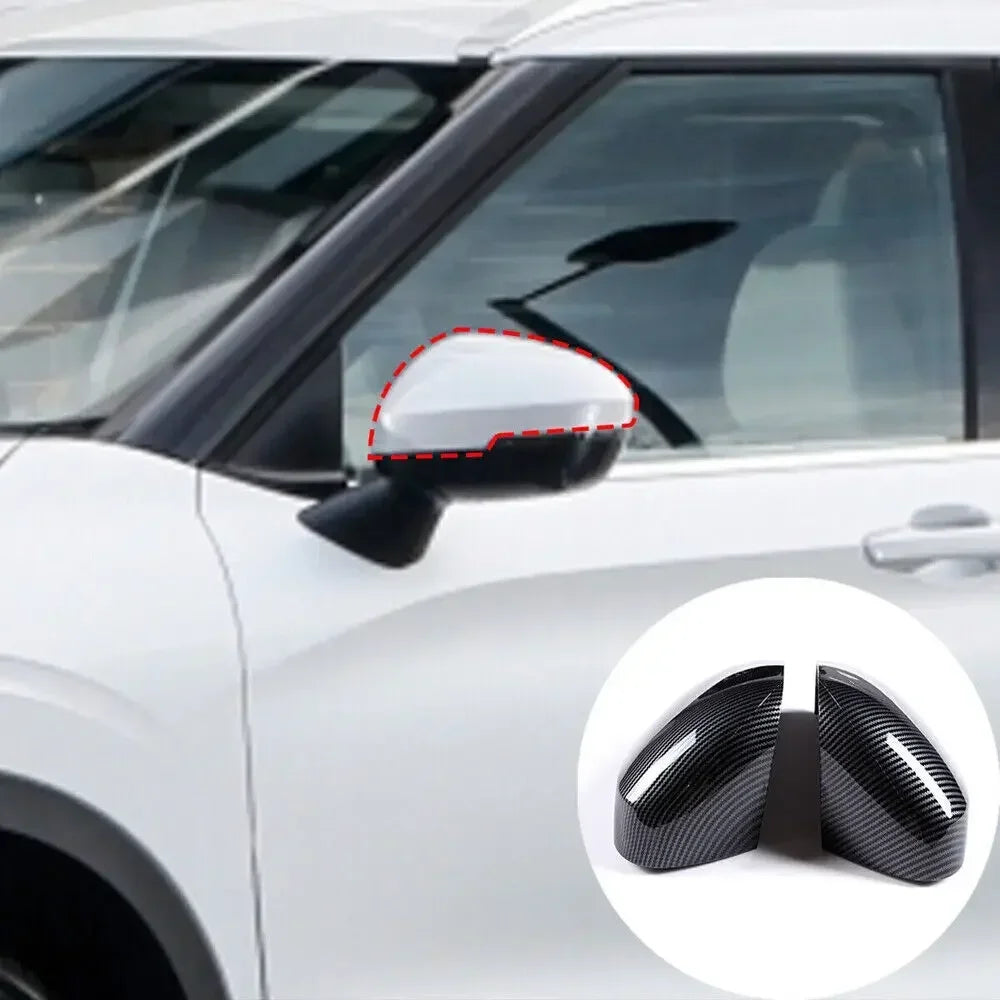 For Mitsubishi Outlander 2022 2023 Car Sticker Rearview Side Mirror Cover Wing Cap Exterior Door Rear View Case Trim Carbon Auto Quake