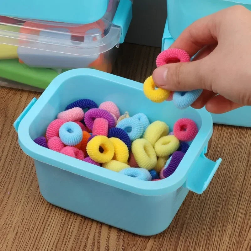 Small Plastic Storage Box with Lid Portable Transparent Blue Box Kids Toys Student Stationery Container Cosmetics Sorting Box Quake