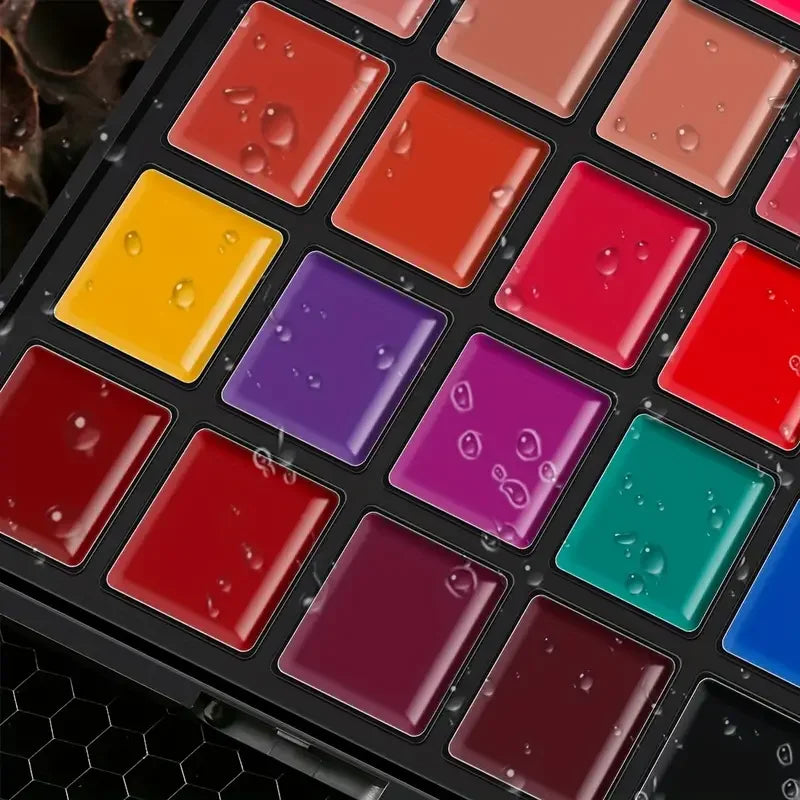 25-Color Lipstick Palette Long-Lasting 24-Hour Wear,Waterproof and Smudge-Proof,Multi-Purpose for Lips and Eyes,Valentine's Gift Quake