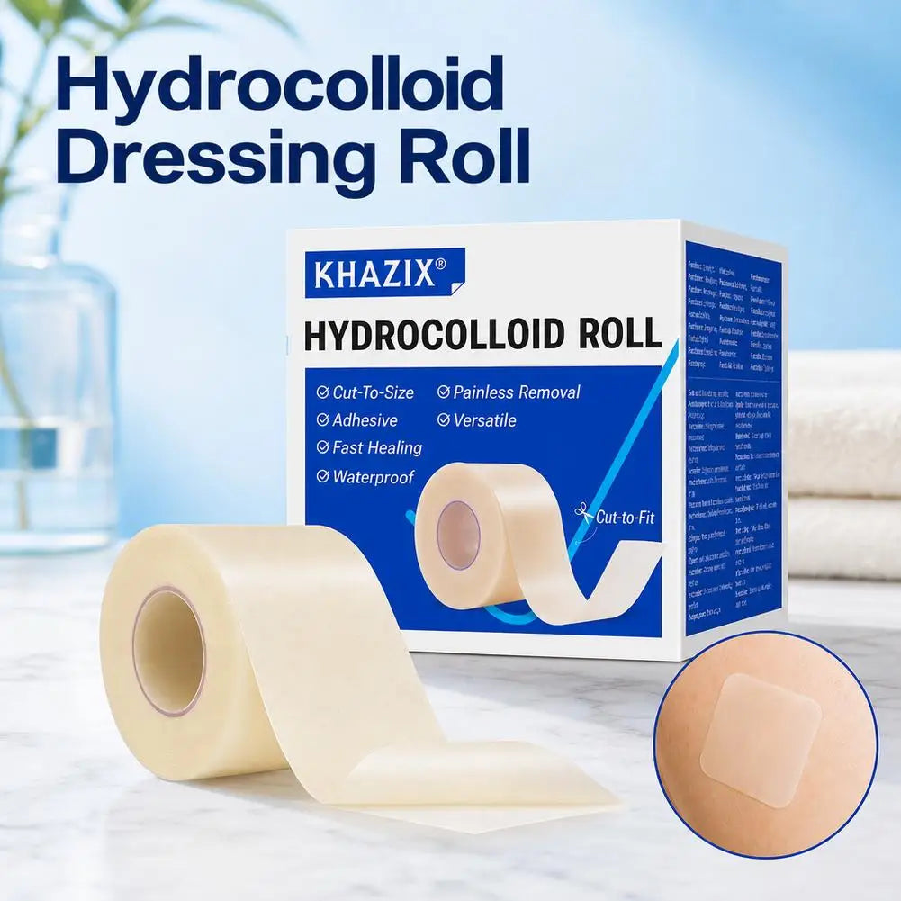 Hydrocolloid Roll 2in x 5ft, Hydrocolloid Bandages for Acne Pimple, Burns, Minor Cuts, Wound Care Self Adhesive Waterproof Patch Quake