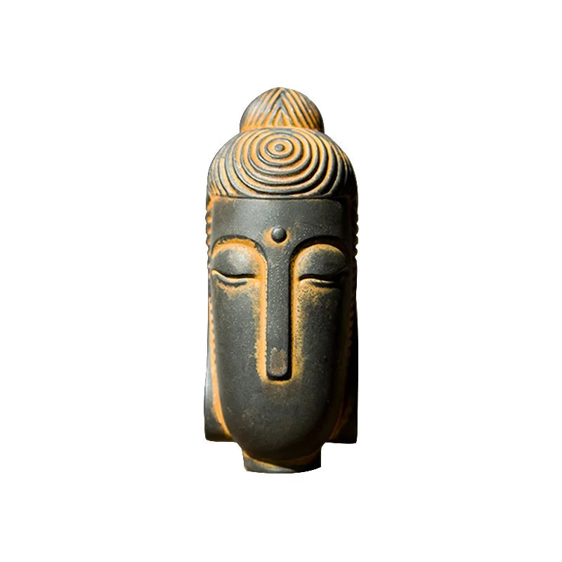 Chinese Zen Style National Style Formless Buddha Head Desktop Home Decoration High-end Vintage Craft Ornament Quake