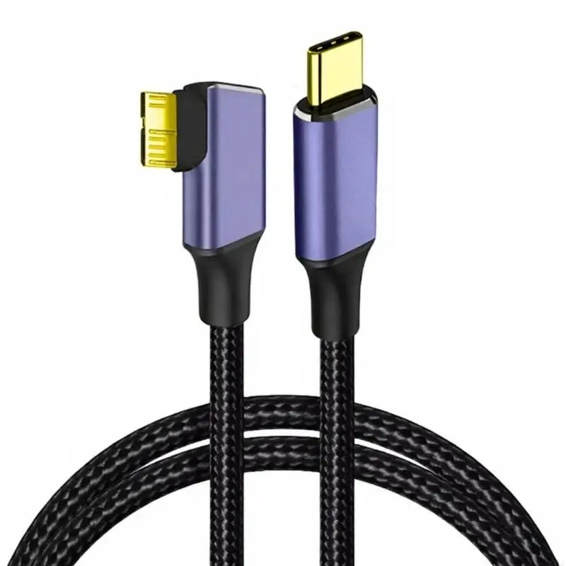 Single Angled Type C To MicroB Data Cable For Fast Mobile Hard Drive Transfer With Nylons Braided Design K1KF Quake 1.5m CN