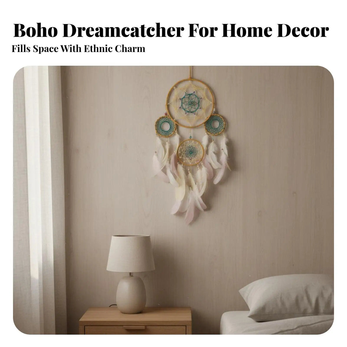 Decorative Velvet Iron Dreamcatcher Wall Hanging Boho Art for Bedroom Living Room Bedside Gift Quake Default Title