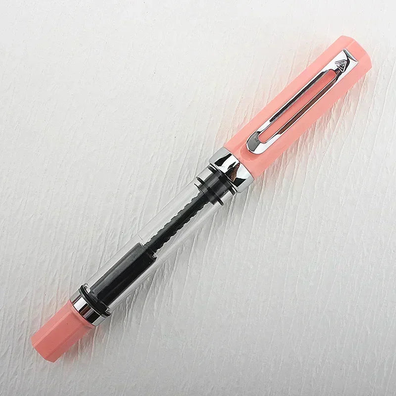 High Quality 3059 Piston Fountain Pen Resin Transparent Ink Pen EF/F Nib 0.38/0.5mm Fountain Pen Business Gif Quake 3059-7 Dark tip Nib 0.38MM