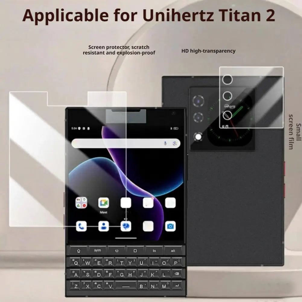 For Unihertz for Titan2 HD Hydrogel Film Main Screen, Secondary Screen, Front Screen, Keyboard, Business Phone Soft Film 2 Sets Quake