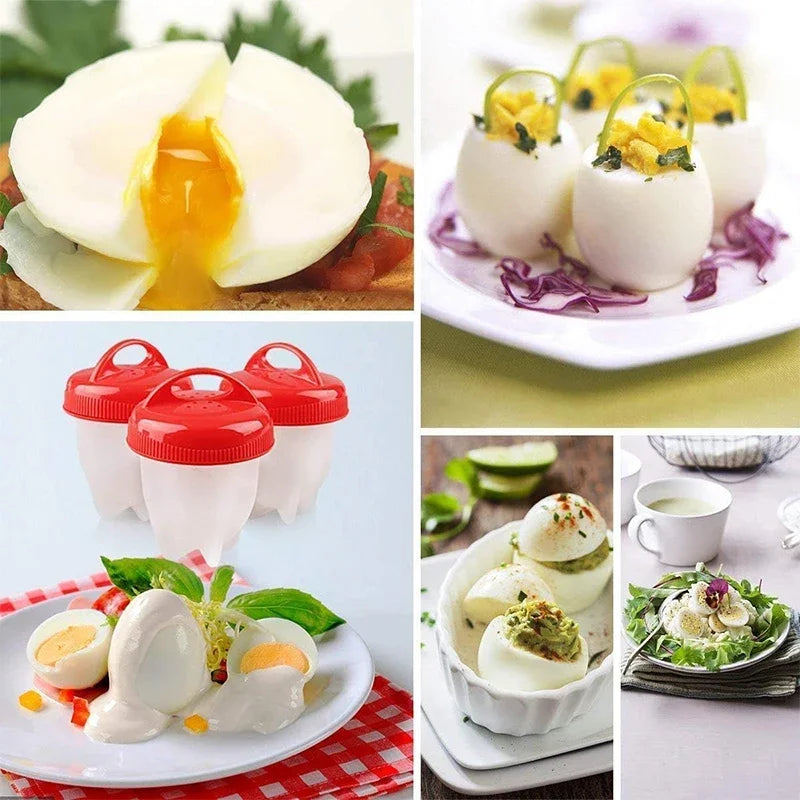 3/6pcs BPA Free Silicone Egg Boiler Steamer Non-stick Silicone Egg Cook Cups Fast Egg Poacher for Breakfast Kitchen Cooking Tool Quake
