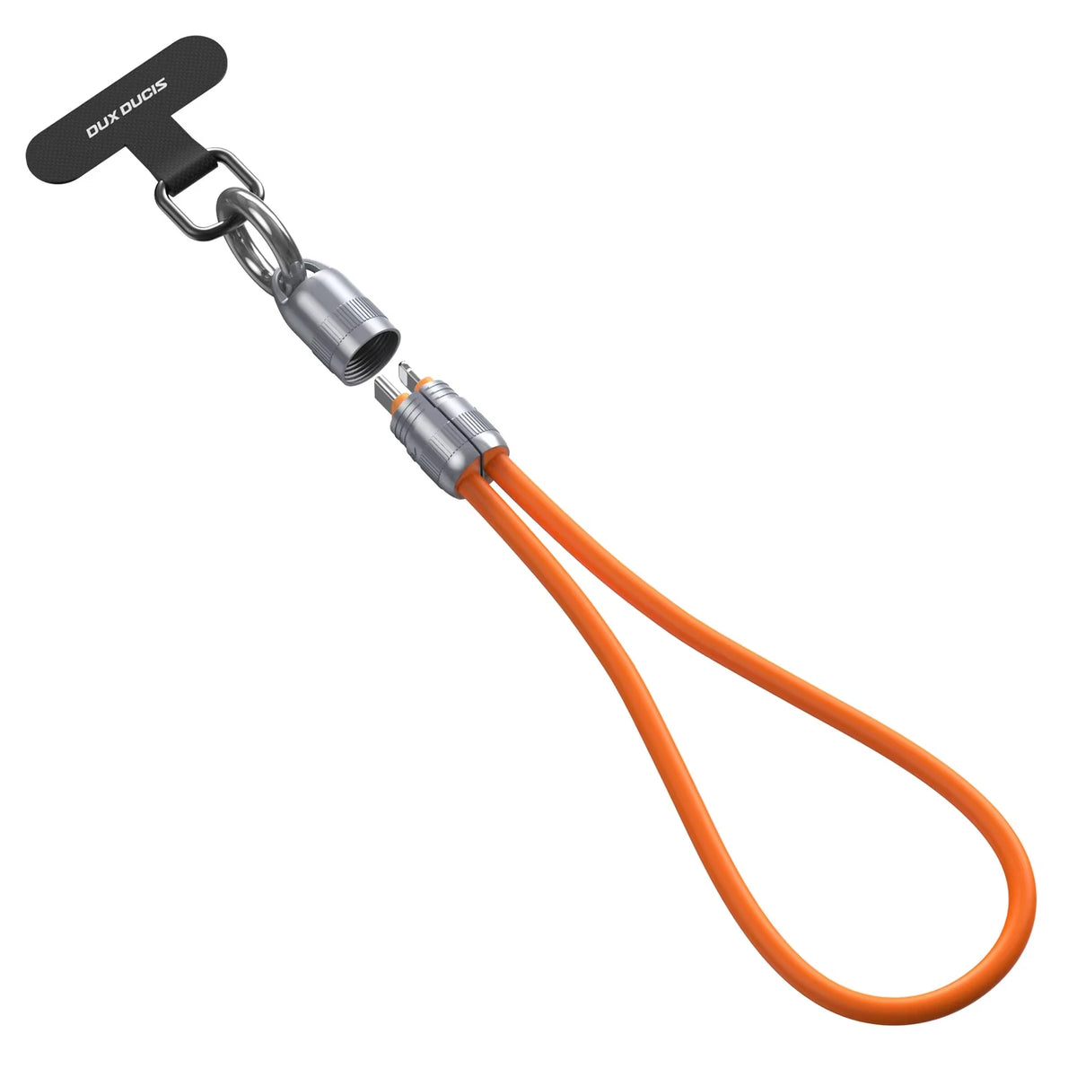 PD 27W USB-C To Lightning/type-c Fast Charging Data Cable, Zinc Alloy Silicone Lanyard Design Quake Lightning Orange 0.3m