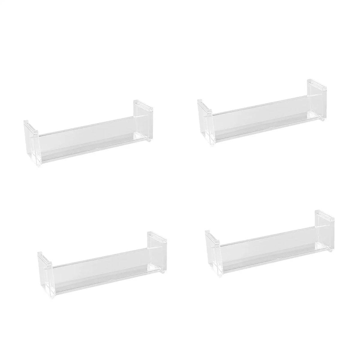 4 Pieces Clear Display Rack Transparent Simple Storage Organizer Cosmetics Storage Rack for Living Room Countertop Cupboard Quake Short wide