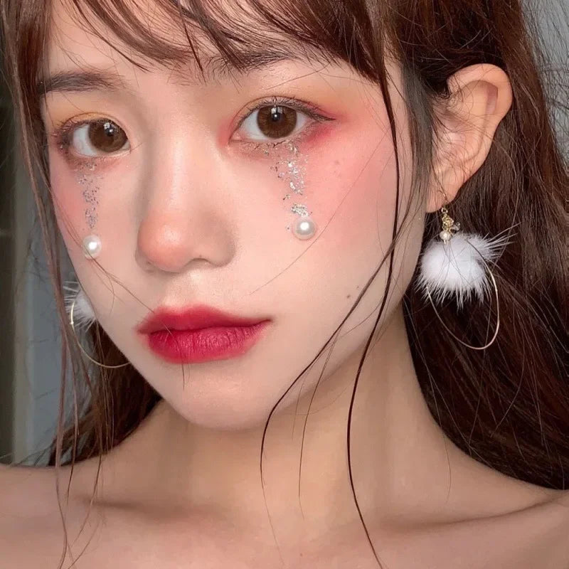 1 Pcs Waterproof Rhinestones Tattoo Stickers DIY Disposable Makeup Decoration Face Eyes Body Jewelry Colored Crystal Stickers Quake