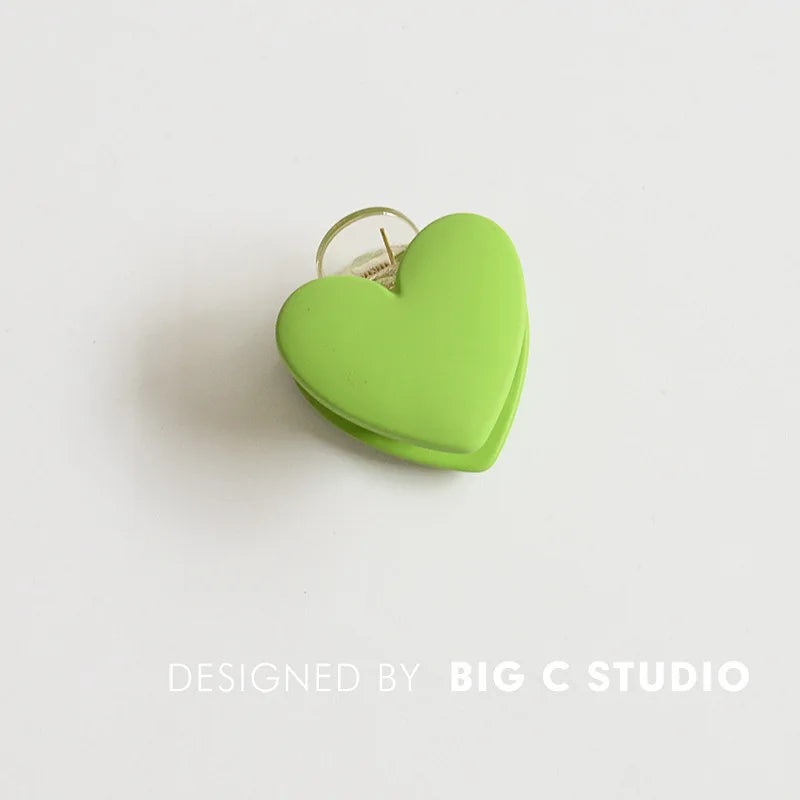 Love Small Grab Clip Korea's New Sweet Hair Grab Chuck Hairpin Hair Accessories Styling Tools & Accessories Quake 5 green