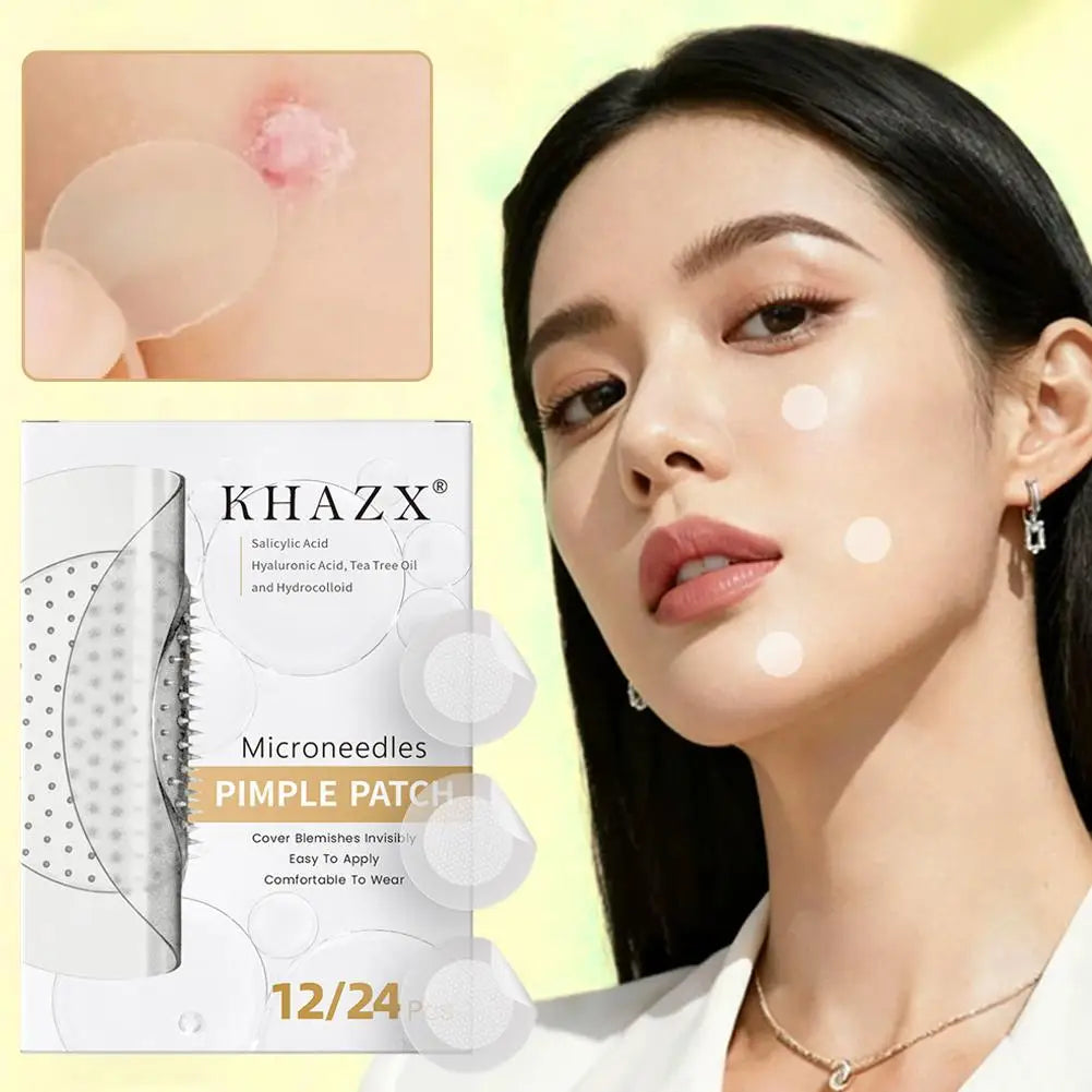 12/24PCS Micro Needle Pimple Patch Hydrocolloid Micropoint Pimple Patch For Reduce Redness And Promote Accelerated Healing Quake