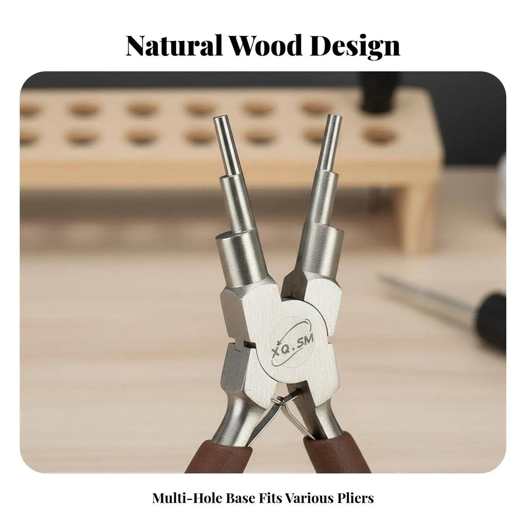 Pliers Rack Wood Stand for Workbench Organizer Tool Holder with Stable Base for Pliers Clippers and Electronics Repair Quake