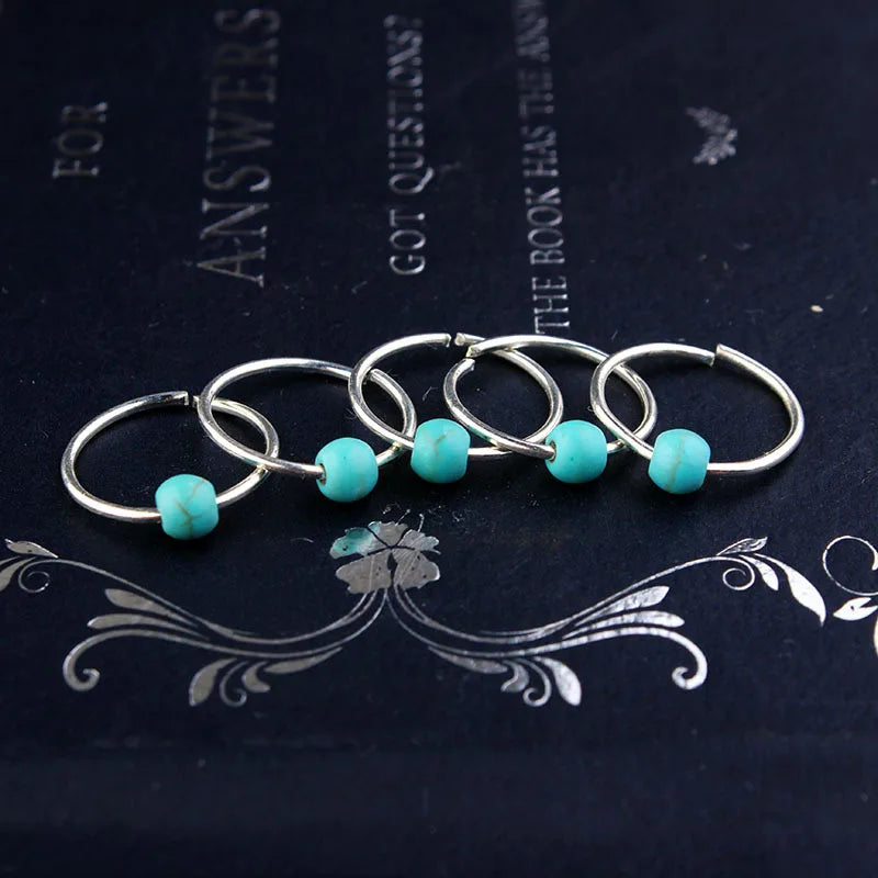 Star Dreadlock Beads Cuffs & Rings 5-Pack | Braid Hair Jewelry