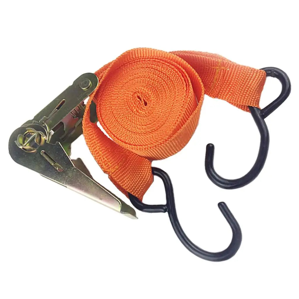 Cargo Lashing Metal Buckle Strap Heavy Duty Ratchet Belt Secure Tie Down for Transporting Goods Car Boat Quake