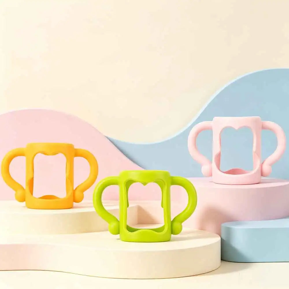 vvocci Silicone Bottle Handle For Narrow Baby Bottles, Easy Grip Handle, Can Accommodate Most Bottles - BPA-free Soft Silicone Quake