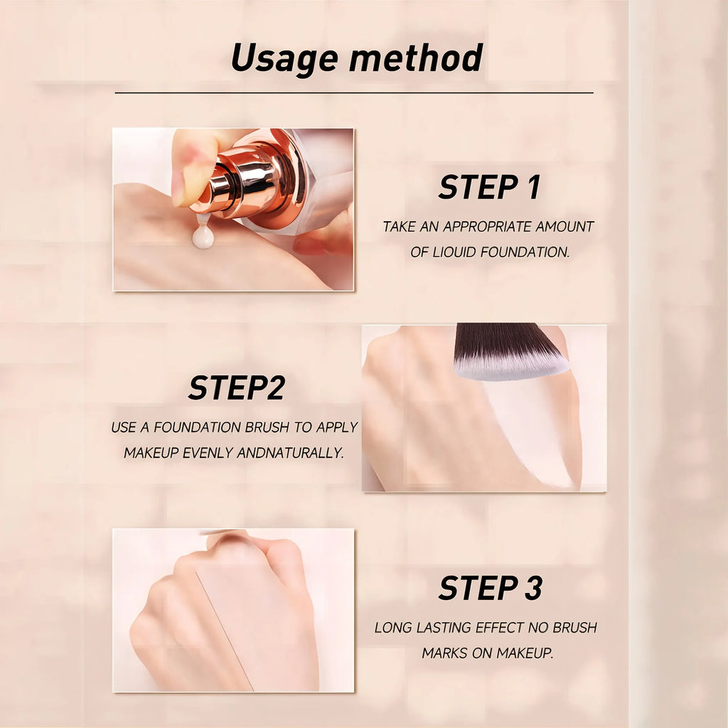 Multifunctional Angled Head Foundation Brush Square Tube Flat Head Design Soft Contour Blush Bronzer Makeup Brush for Face Cosme Quake