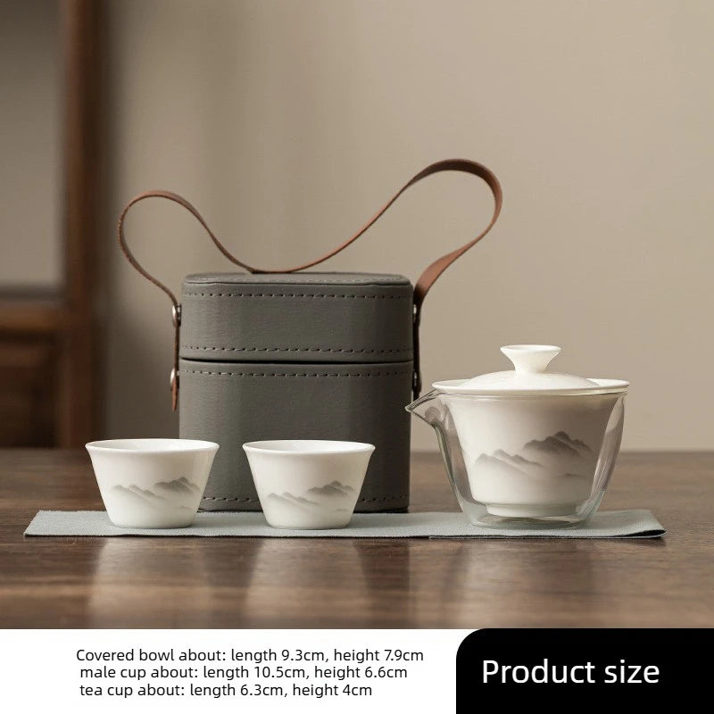 Travel Tea Set Outdoor Portable Tea Set Conference Event Souvenirs Gift for Customers As Souvenirs Quake Yuanshan