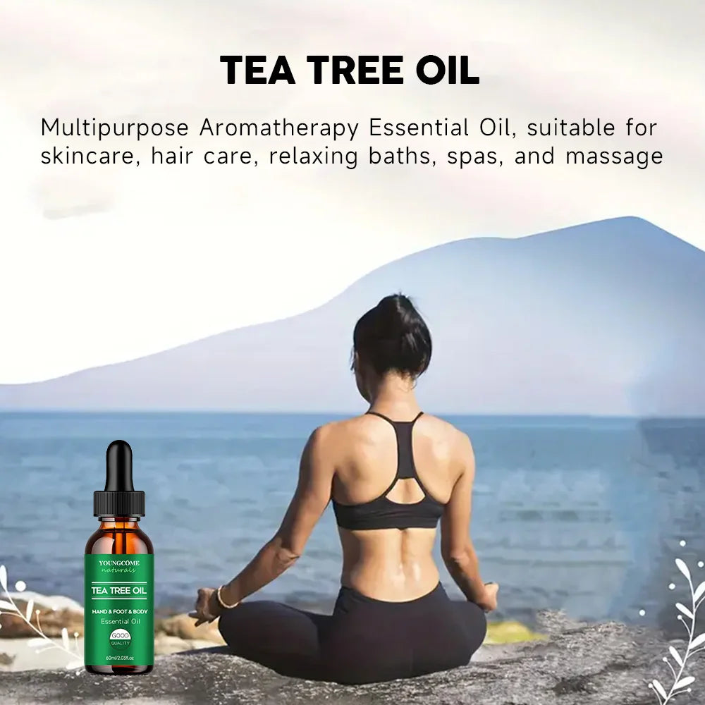 YOUNGCOME Tea tree essential oil for skin care, Repairing & Nourishing Hair Strengthens, Hydrates & Revitalizes Damaged Hair Quake