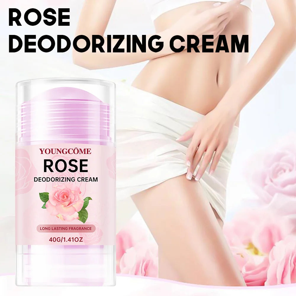Rose Deodorizing Cream Anti Sweating Keep Drying Lasting Fragrance Remove Armpit Odor Underarm Refresh Sticks Fade Body Odor Quake
