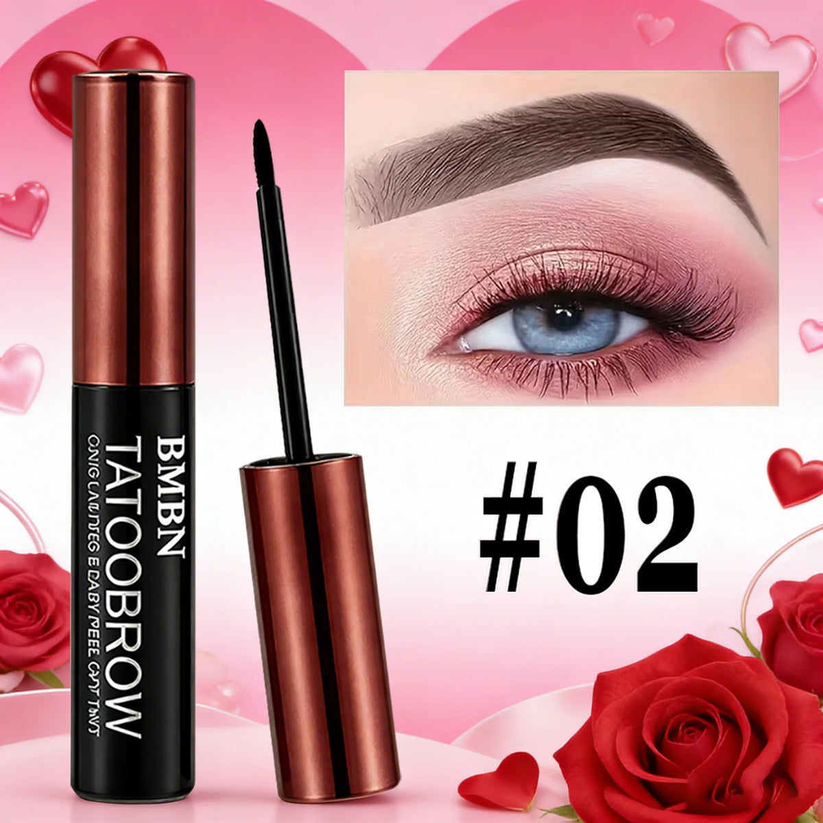 3 Colors Waterproof Tear-Off Eyebrow Gel Kit for Women Smudge-Proof Long Lasting Easy to Use Natural Look Valentine's Day Gift Quake 02