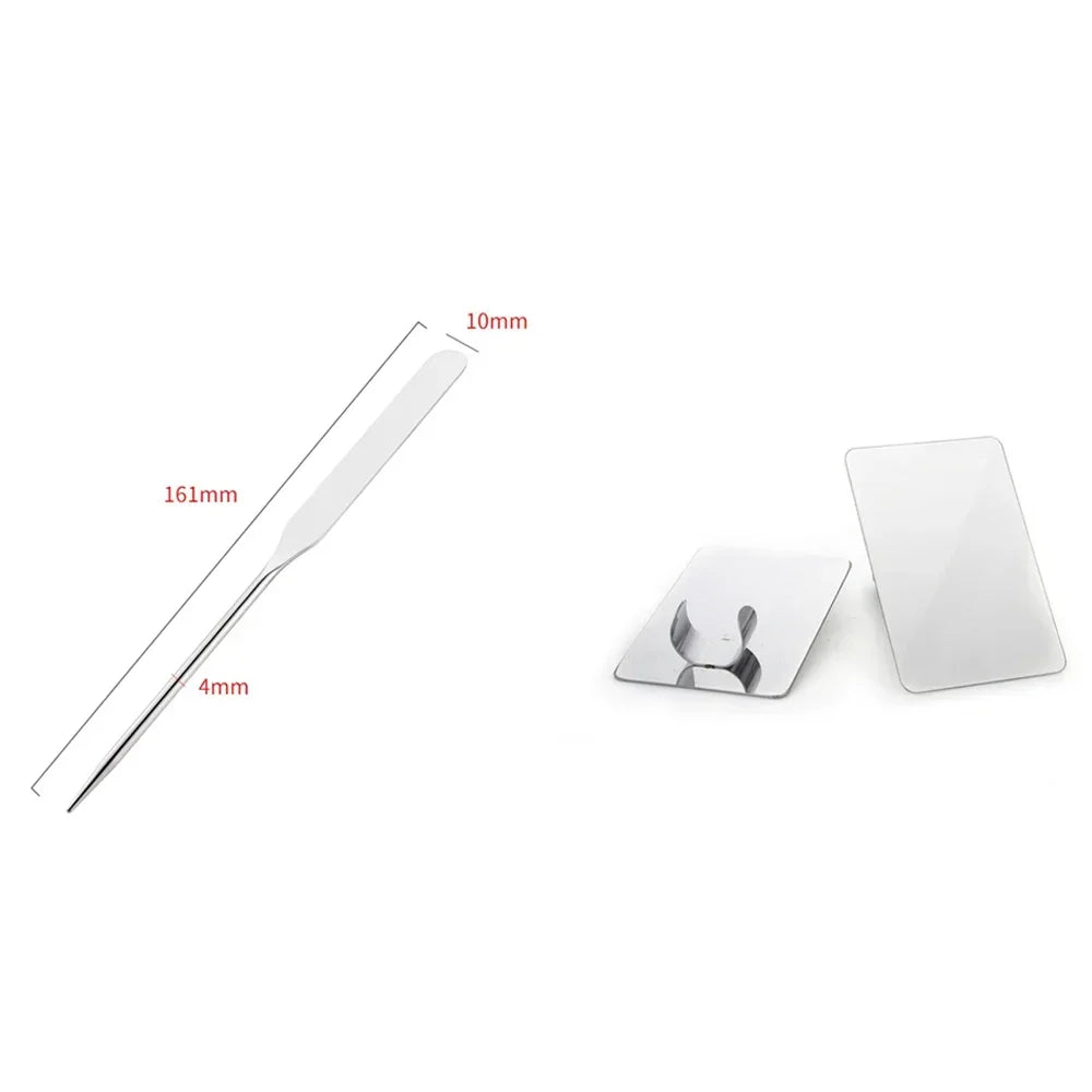 Palette Tray Stainless Steel 2PC Mixing Rod Set Makeup Toner Spatula Mixing Stick Foundation Cream Mixing Cosmetic Make Up Tool Quake 2pcs