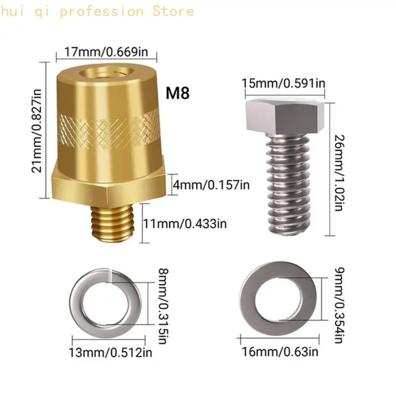 Copper Battery Terminal Set with Bolts and Washers for Service H8WE Quake