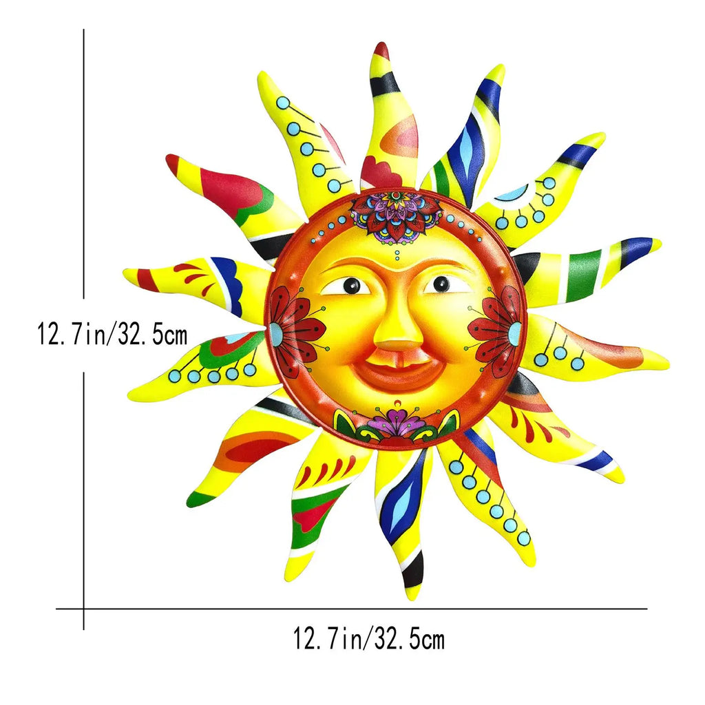 Wall Art Decor Waterproof Statues Sun Abstract Metal Wall Art Wall Hanging Decor Quake