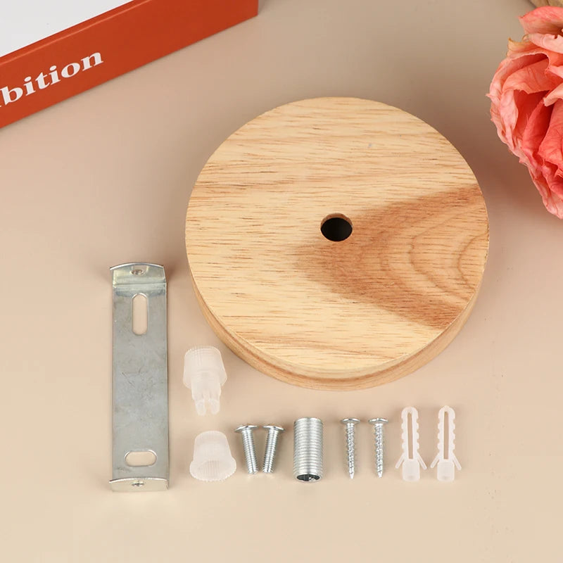 10/12cm Wood Lamp Base Modern Ceiling Plate Wooden Ceiling Holder Pendant Lamp Fitting Chandelier Base DIY Lighting Accessories Quake A2 10cm