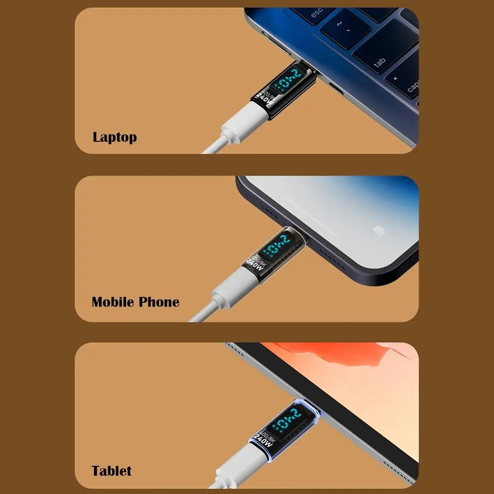 1 PCS Digital LED Display USB 4 Type-C Adapter 8K 60HZ 40Gbps OTG Converter PD 240W Data Transmission USB C Extension Quake