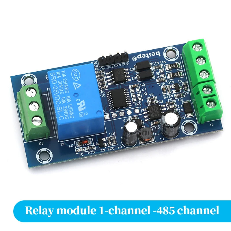Stlxy Relay Module Switch 1/2/4 Channel Modbus RTU RS485/TTL Communication 7-24V with Anti-reverse Protection for Electronics Quake 1 channel 5 Pcs
