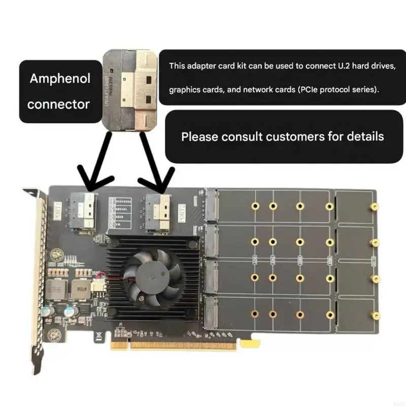 PLX8749 PCIe Expansion Card with Add-On Module for Desktop Internal Use, Board Layout Card and Module Set for Computer K1KF Quake