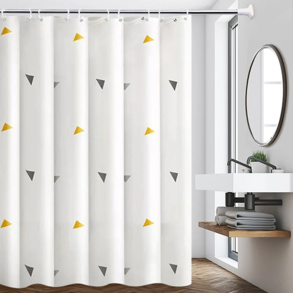 Creative With Hooks Shower Curtain Waterproof Polyester Bathroom Curtain Printing Bathtub Partition Curtain Bathroom Quake