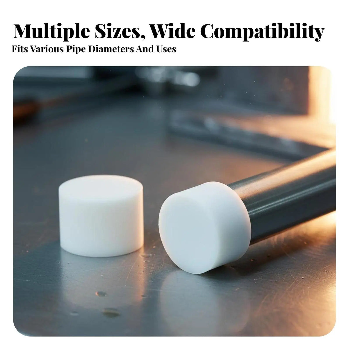 White Silicone Sleeve Tip Cover for Tubes Rods Heat Proof 260C Flexible Cap for Chair Leg Protection Workshop Use Quake