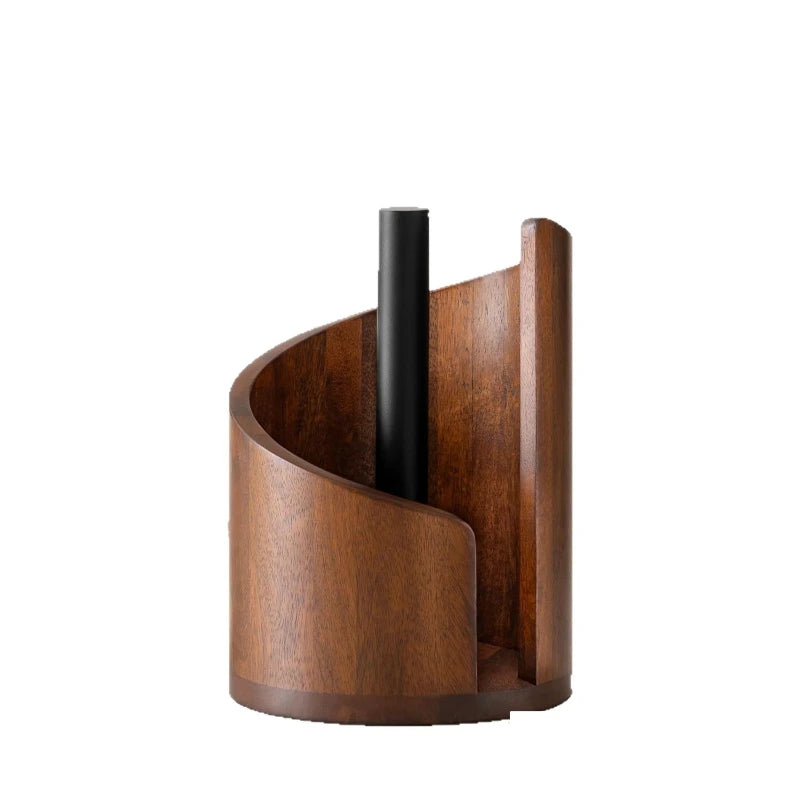 Wooden Paper Towel Holder Countertop Kitchen Roll Paper Storage Stand Desktop Tissue Organizer for Home Dining Room Decor Quake