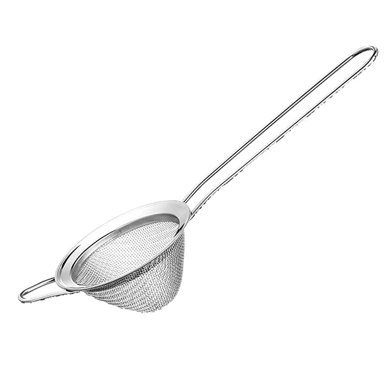 1PCS Cocktail Strainer Stainless Steel Tea Strainers Conical Food Strainers Fine Mesh Strainer Practical Bar Strainer Tool Quake silver
