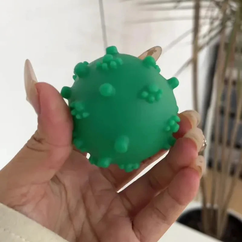 Funny Dog Toy with Voice Feature Pet Toy with Sound Generator Durable Thorn Ball Dog Chew Toys for Aggressive Chewers Large Quake