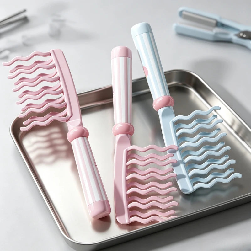 Wave Double Teeth Volumizing Curling Comb Anti-static Scalp Massage Styling Brush for Salon Hair Root Fluffy Hairstyle Quake