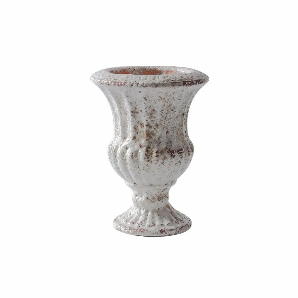 Decorative Fluted Vase Vintage-Influenced, Vase with Pedestal Base, Rustic, Quake