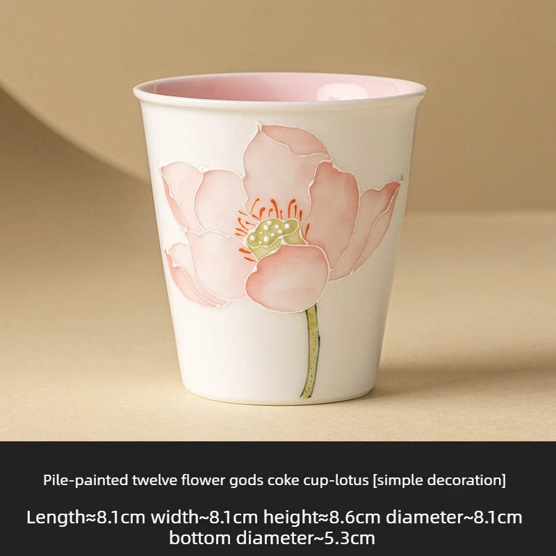 1pc Traditional Kung Fu Tea Set Accessories Daily Tea Set Living Room Practical Decoration Indoor Cups Quake Lotus 200-400ml