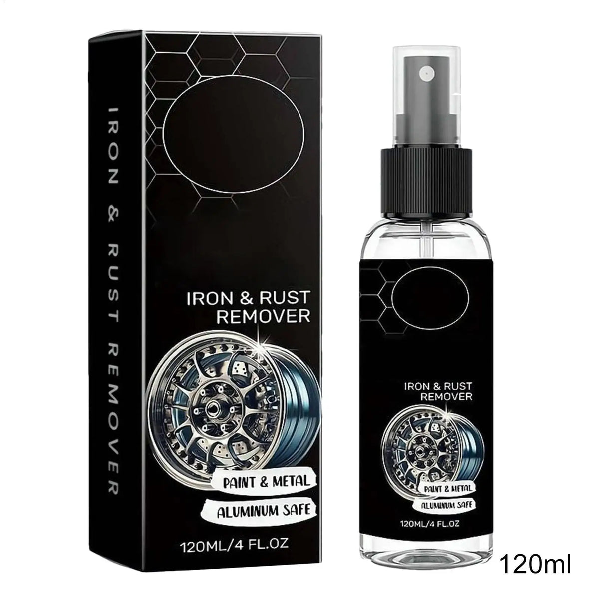 120ml Rust Remover Spray Multi Purpose Fast Acting for Metal Auto Paint Wheels SUV RV Boat Tools Chains Brakes Hinges Quake