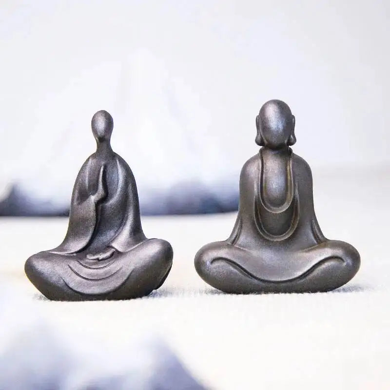 Chinese Style National Style Formless Buddha Statue Zen Ornament Study Room Decoration Tea Pet Imitation Cast Iron Handmade Quake