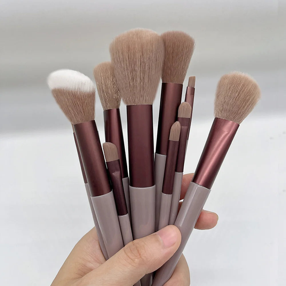13Pcs Soft Beauty Makeup Brushes Set Foundation Eyeshadow Blush Cosmetic Tools with Storage Bag for Women Quake