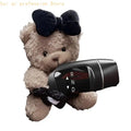 Playful Plush Bear Car Dashboard Accessories Gear Shifting Ornament Decorative Doll Suitable For Windshield Wiper Mirror H8WE Quake floret China Mainland