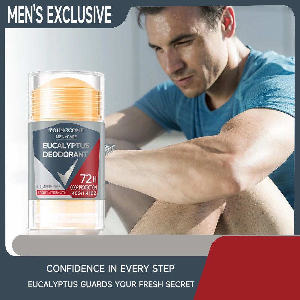 Men Eucalypt Deodorant Stick Anti Sweating Keep Drying Lasting Fragrance Remove Armpit Odor Underarm Refresh Sticks Refresh Quake